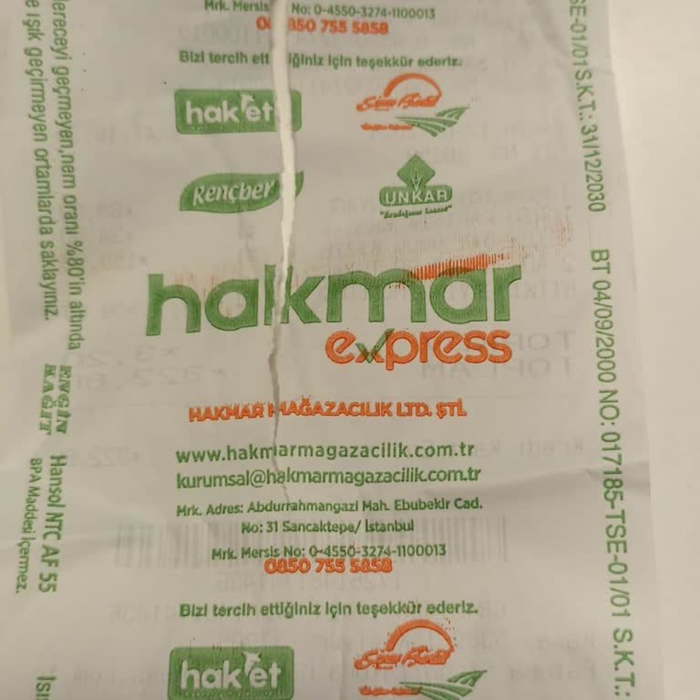 Hakmar Gıda Allah'ın Adını Yerlere Atmayalım, Market Fişleri.