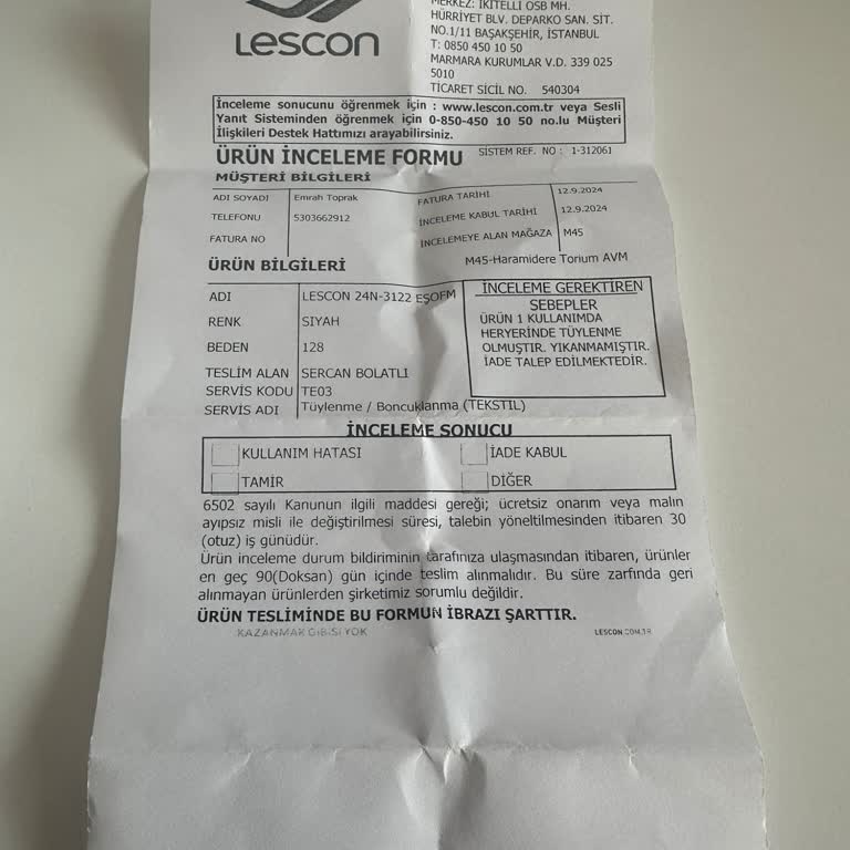 Lescon Tek Kullanımlık Alt Eşofman