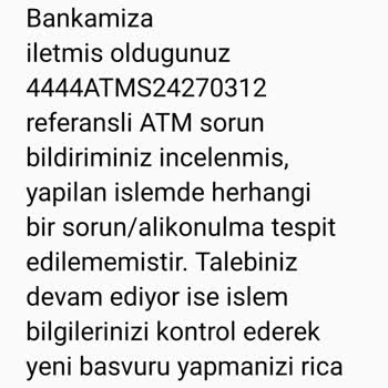 Ziraat Bankası Ziraat ATM Para Yutma Ve Eksik İade
