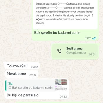 Özdemir.tekstil (Instagram) Ürün Ve Para İadesi Yapılmayan Alışveriş Deneyimi