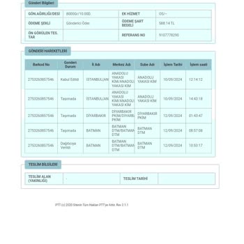 PTT Kargo Teslim Etmiyor. Yalandan Dağıtıma Çıktı Mesajları Atıyor