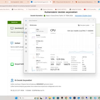 Dell G16 7630 Pilde İşlemci Hızı 400mhz Ye Düşmesi