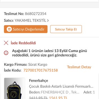 Trendyol Ürün İadesini Onaylamıyor