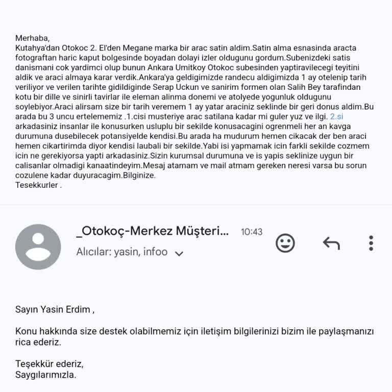 Ümitköy Otokoç Teknik Servisinde Yaşanan Müşteri Memnuniyeti Sorunları