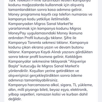 Migros Money Kampanya Sorunu