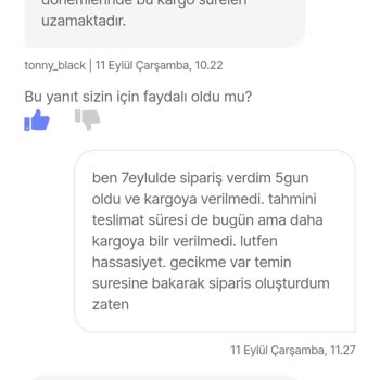 Tonny Black Siparişim Kargoya Verilmiyor