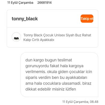 Tonny Black Siparişim Kargoya Verilmiyor