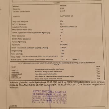 Arora Motor Arora Cappucino 125cc Sık Sık Stop Etme