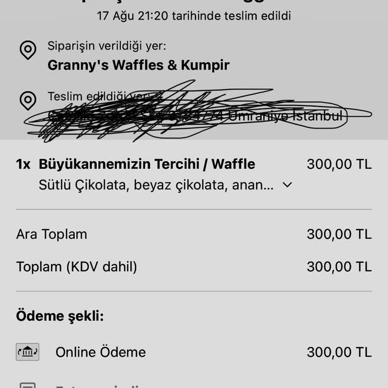 Granny's Waffles Yanlış Sipariş Ve İade Sorunu Yaşadım