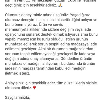 Yemek Sepeti Yemeğe Kola Dökülmüş Ücret İadesi Yapılmıyor.