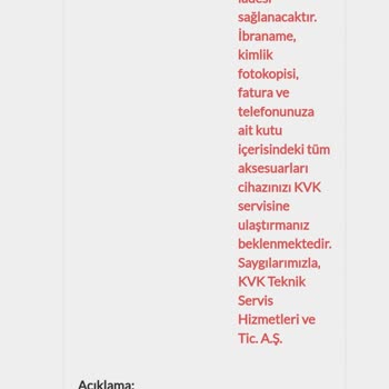 KVK Garanti Yavaş Ve İletisim Kuracak Kimse Yok
