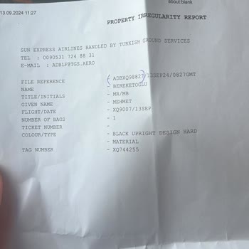 Sunexpress Teslim Edilmeyen Bagaj!