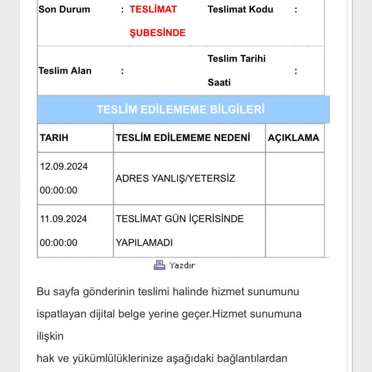 Aras Kargo Teslimat Sorunu Var