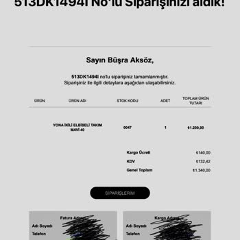 Nurr Giyim Defolu Ürün Gönderildi İade Ücretim Gönderilmedi