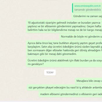 Emine Aydın Butik Sipariş Gecikmesi, Cevap Vermemesi