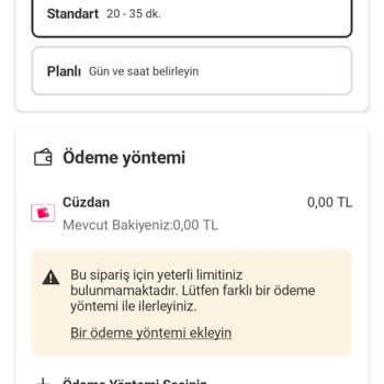 Yemeksepeti Ödeme Yönteminde Oluşan Sorun