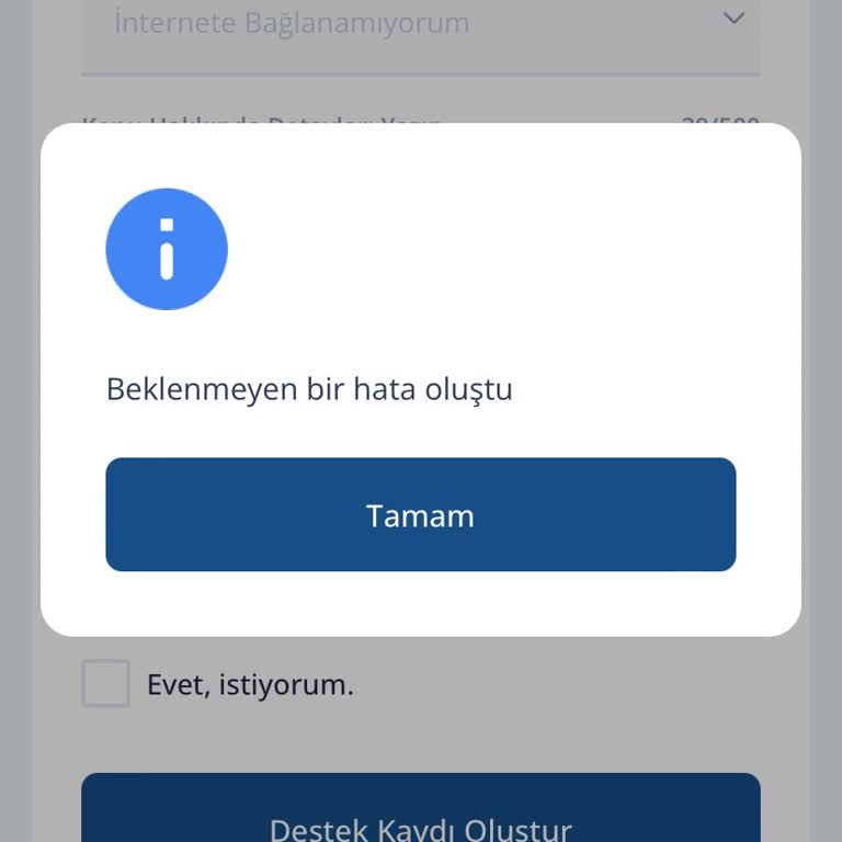 TurkNet Destek Problemi Ve Hatalar
