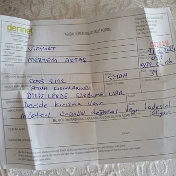 Derinet Marka Ayakkabıda Dikiş Ve Deri Hatası