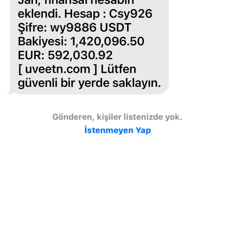 BTK Bilinmeyen Numaradan Gelen Şüpheli Mesaj