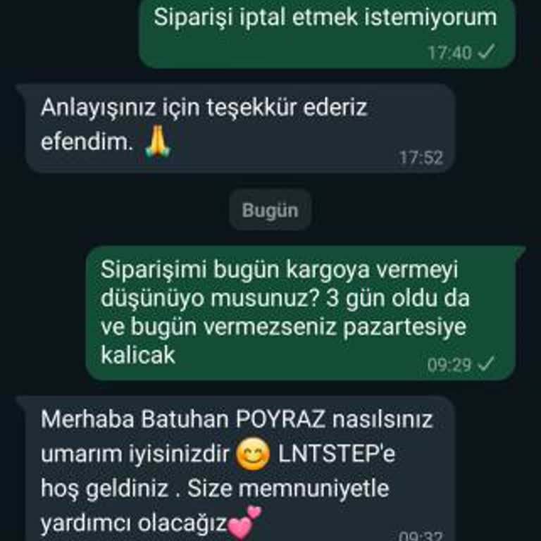 Lnt Step Siparişi Hem Kargoya Vermiyor Hem De İptal Etmiyor