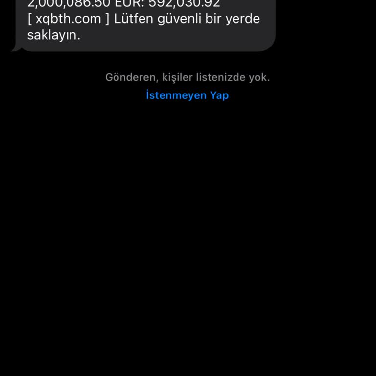 BTK İMessage Bilinmeyen Kişiden Gelen SMS