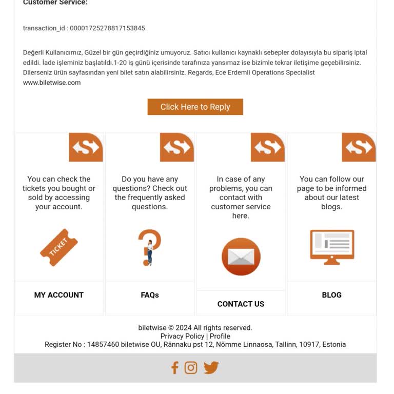 Biletwise.com'da Güven Sorunu Ve Para İadesi Problemi