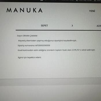 Manuka'dan Alınan Ürünlerin Gönderilmemesi