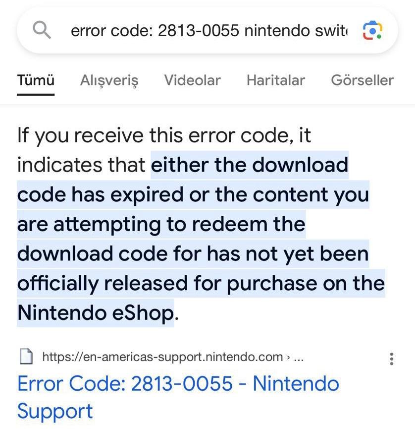 eshop code not working