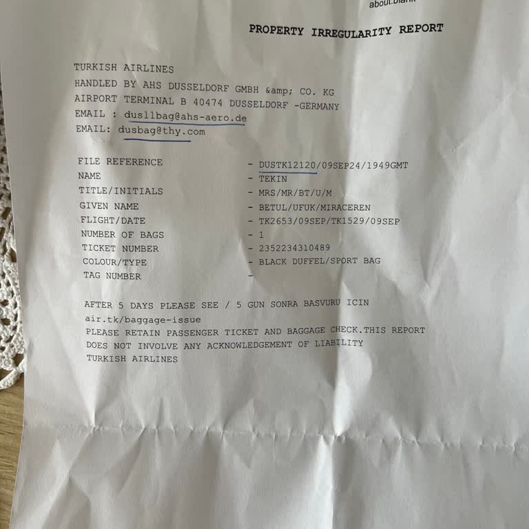 THY Kayıp Bagaj Valiz