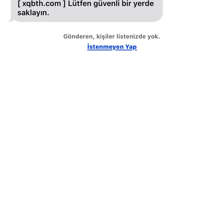 BTK Bilinmeyen Numaradan Mesaj