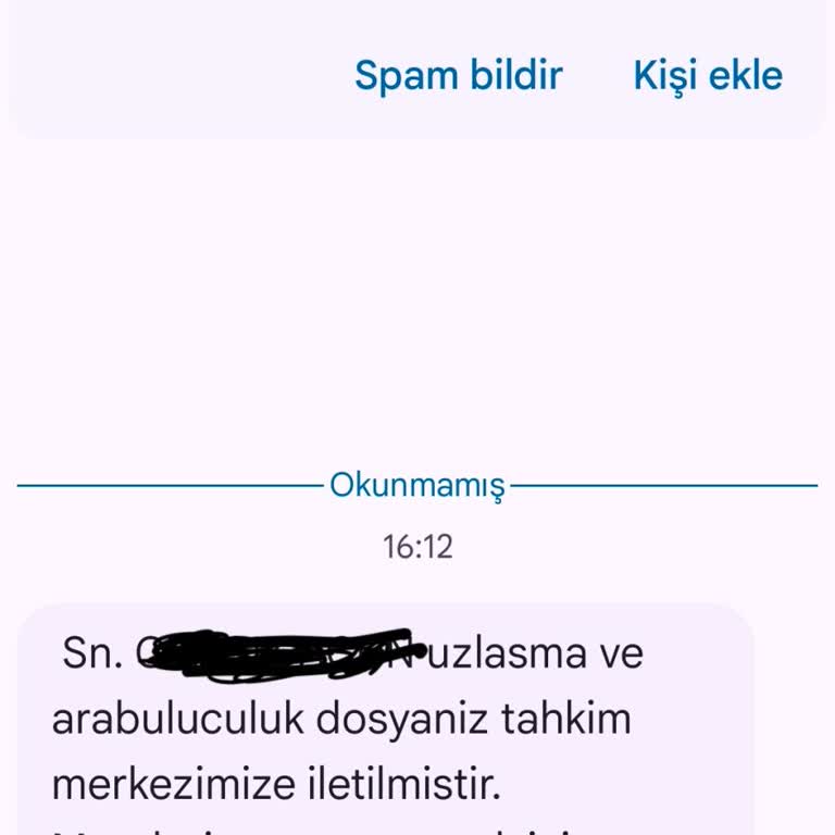 E.ARABLCLK (SMS) E. Uzlaşma Adına SMS