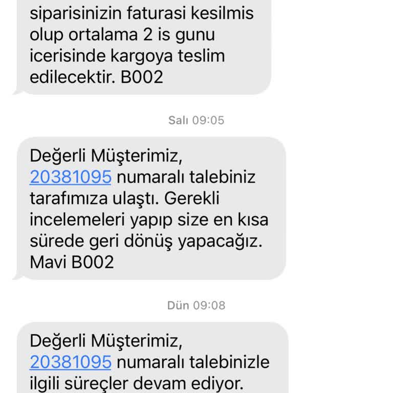 Mavi Eksik Ürün Gönderdi Ve Eksik Ürünleri Bana Göndermedi.