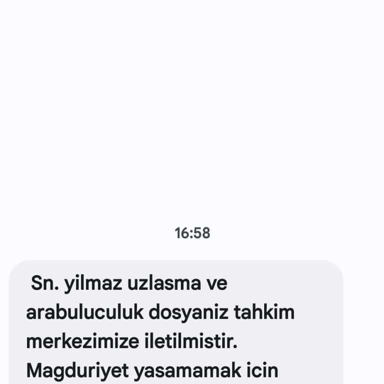 E.ARABLCLK (SMS) E Uzlaşma Gelen Mesaj