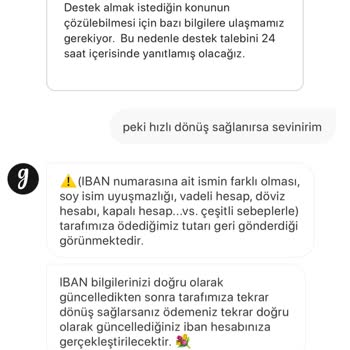 Gardrops Para Çekme Talebinin Gerçekleştirilmemesi