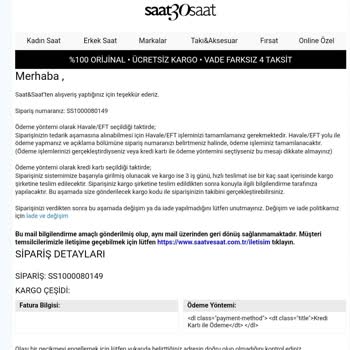 Saat & Saat Tedarik Edilemeyen Saat