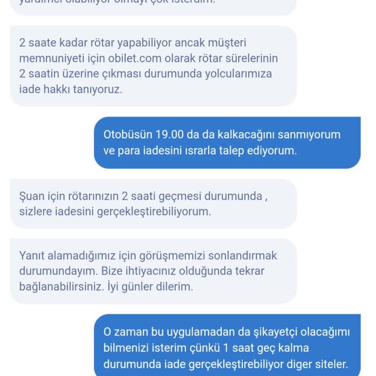 Obilet'in Erteleme Sorunu Ve İade Politikası Mağduriyeti