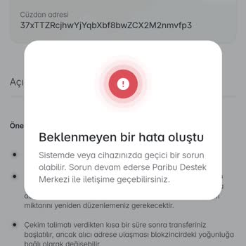 Paribu'da Kripto Transfer Sorunu