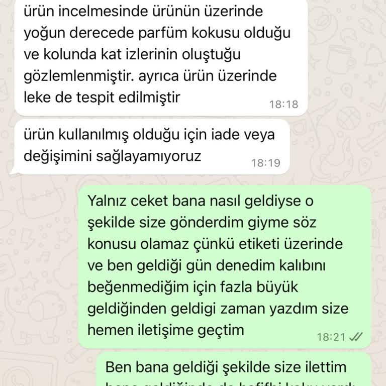 Merve Tekstil Kötü Bir Firma İade Yapmıyor