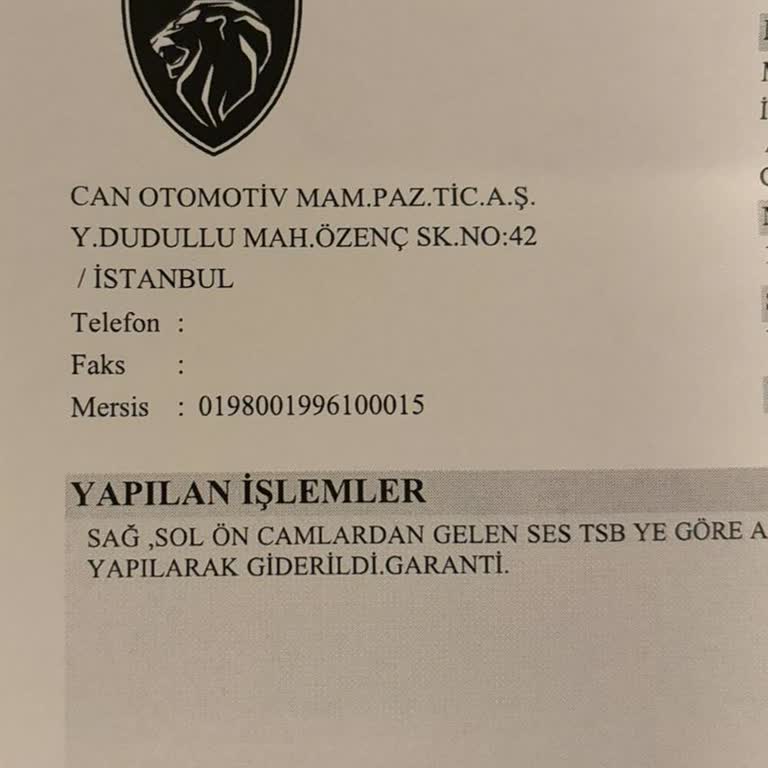 Peugeot Can Oto Servis Bilgi Vermeden İşlem Yapıyor