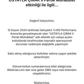 Biletinial Sonradan Yer Değişikliği Yapıyor
