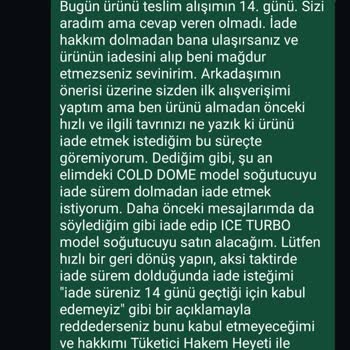 Zoinco Ürünü Satana Kadar Cevap Var, İade Etmek İsterseniz Cevap Yok!
