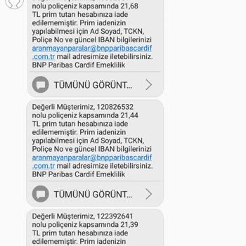 BNP Paribas Cardif Emeklilik Arkadaş Bana Her Gün Mesaj Göndermeyin İyice Bunalttınız