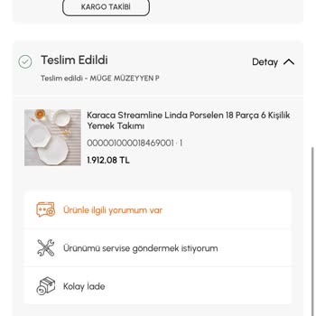 Karaca Züccaciye Karaca Ücret İadesi Yapmadı Ve Bin Pişman Edildim