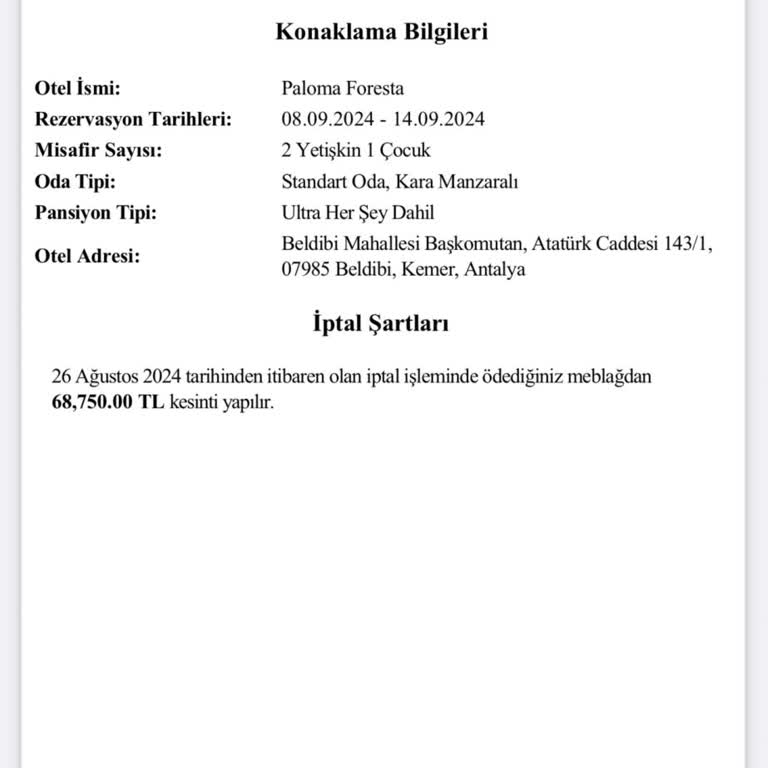 Obilet O Bilet.com Otel Memnuniyetsizliği