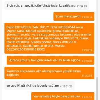 Migros Para İadesi Yapmıyor