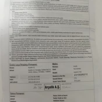 Arçelik'ten Alınan Ürün İade Sorunu ve Mağduriyet