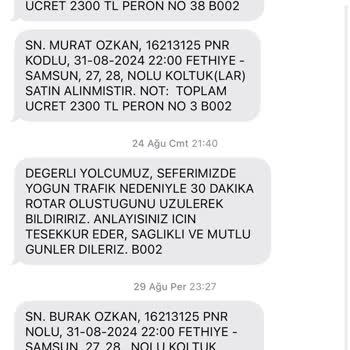 Ali Osman Ulusoy Bilet Ücreti İadesi