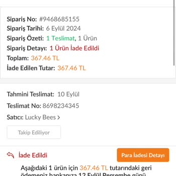 Trendyol Lucky Bees Çanta Firması Ürünümü İade Et
