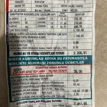 Muğla Büyükşehir Belediyesi Su Faturası Yüksek Tutar