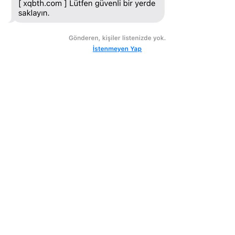 Xqbth.com Finansal Hesabın Eklendi SMS'i